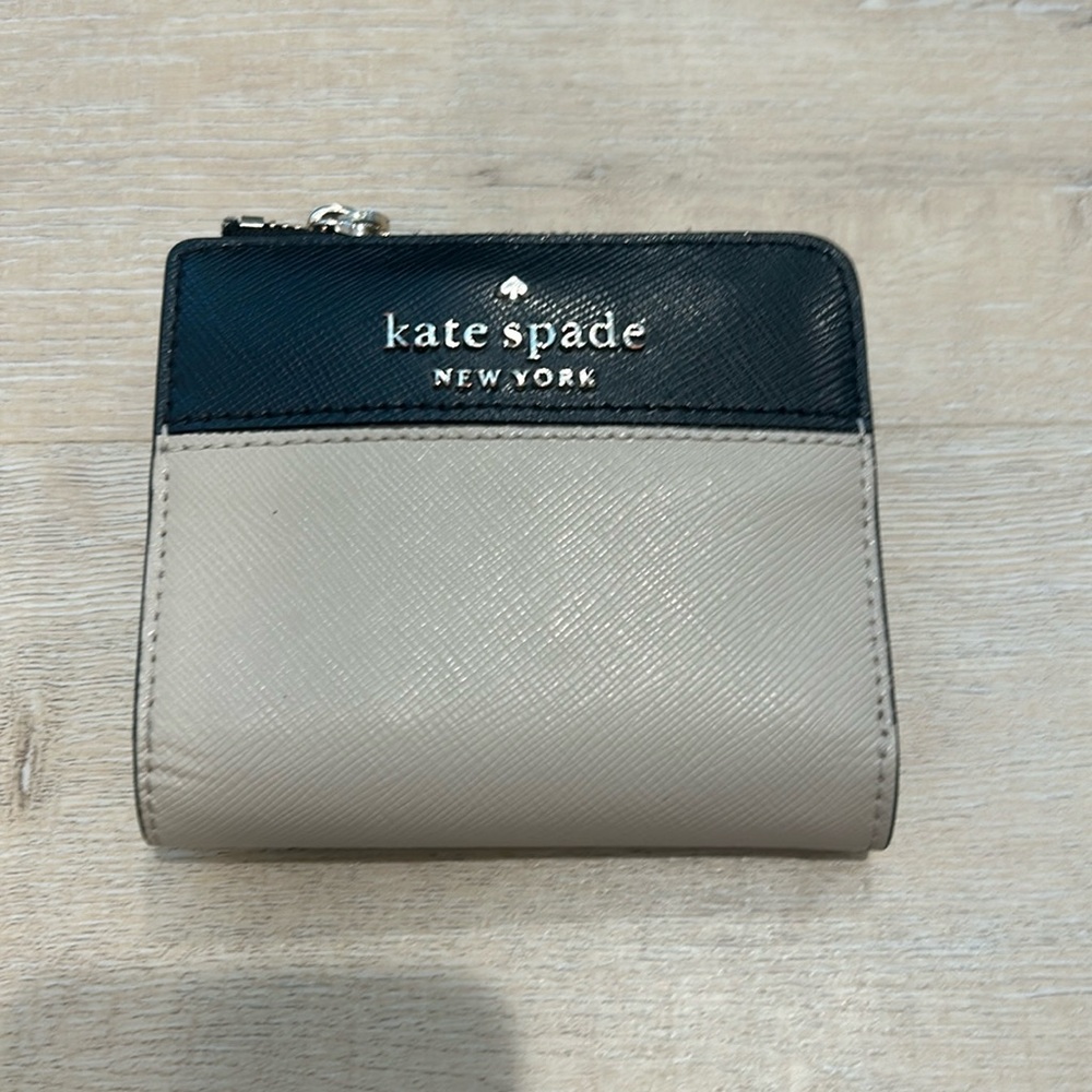Kate Spade tan and black wallet